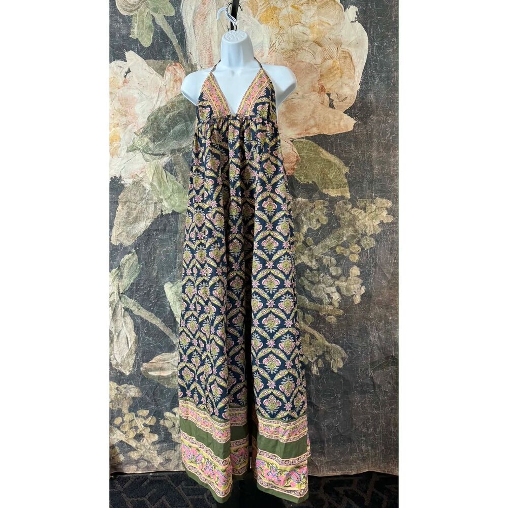New Free People Sorrento Stroll Printed Maxi Dress Size L - Picture 10 of 14